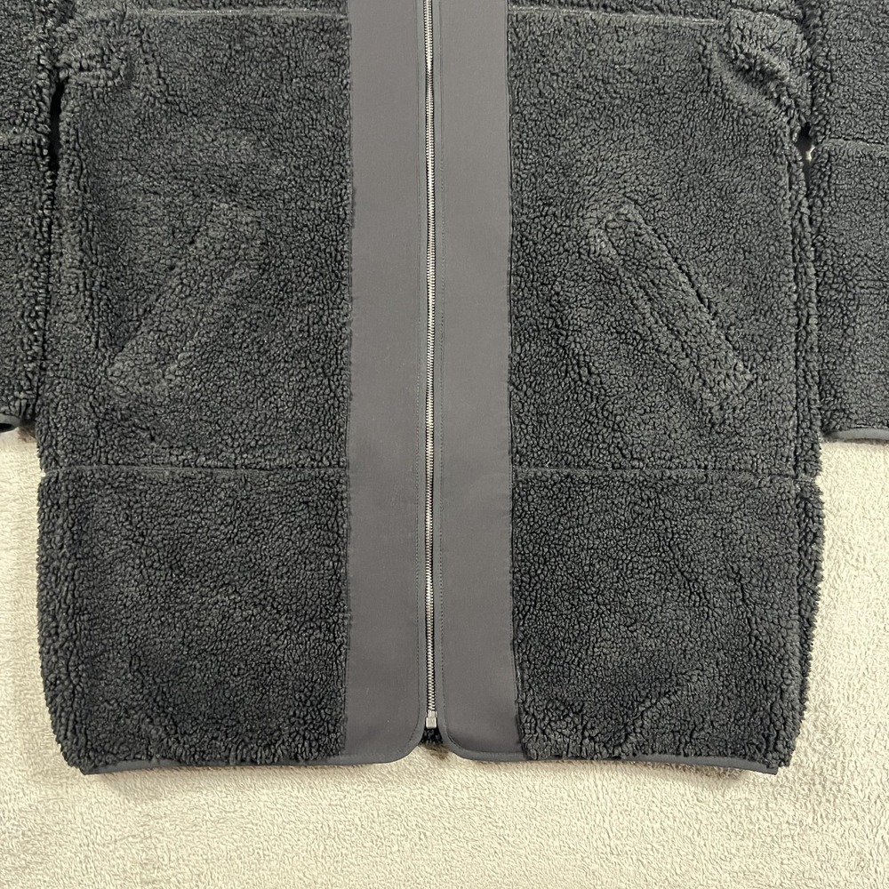 Lululemon Collarless Textured Sherpa Fleece Full Zip Jacket Womens 8 Oversized - Picture 2 of 11